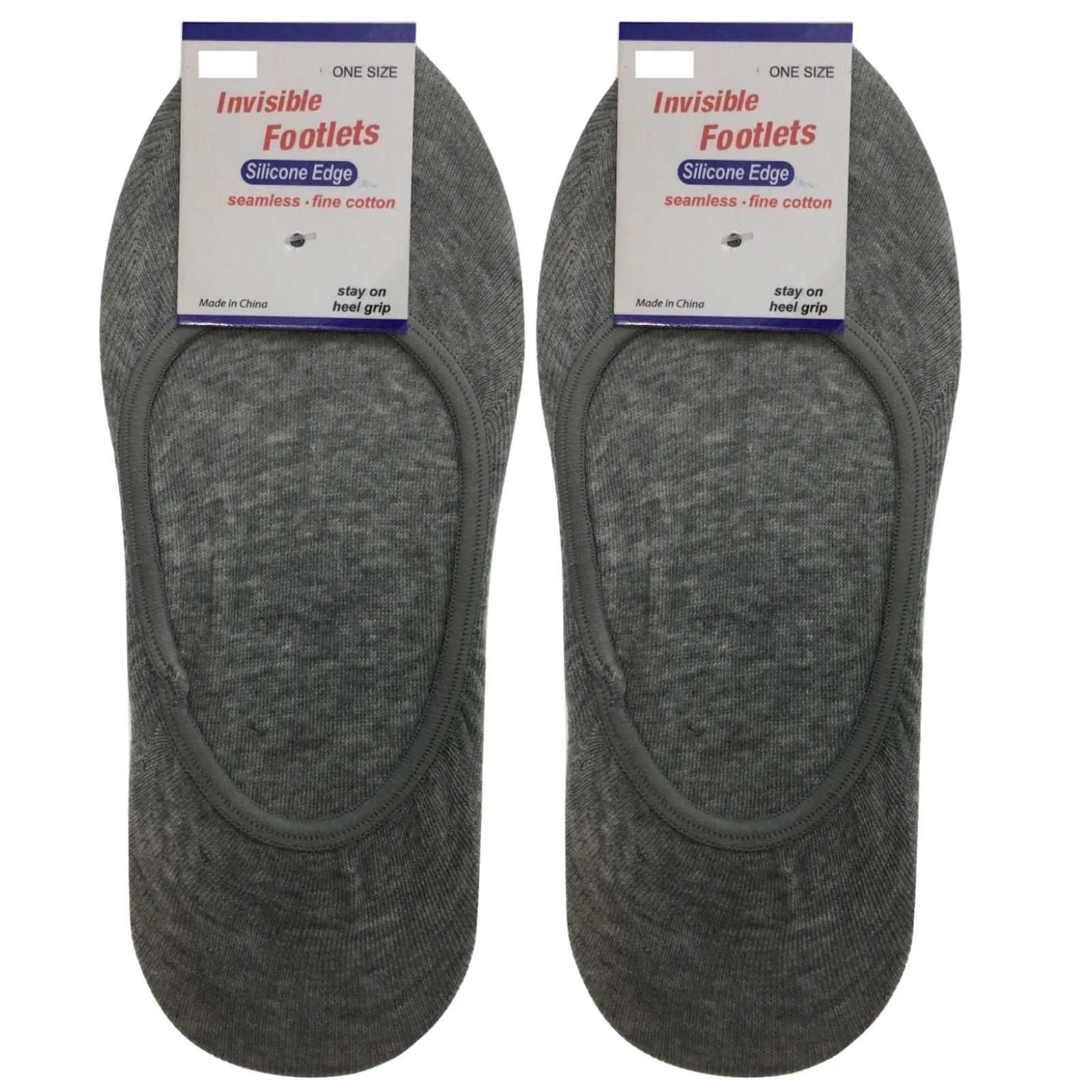2x NO SHOW COTTON SOCKS Non Slip Heel Grip Low Cut Invisible Footlet Seamless
