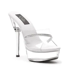 678-JESSE 6" Rhinestone Heel Mule W/Rhinestone On Upper.