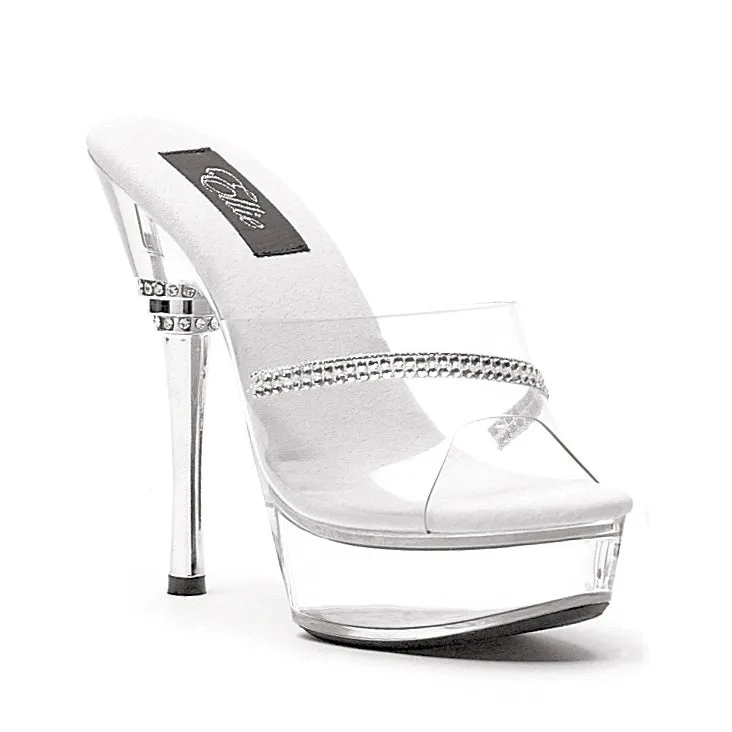 678-JESSE 6" Rhinestone Heel Mule W/Rhinestone On Upper.