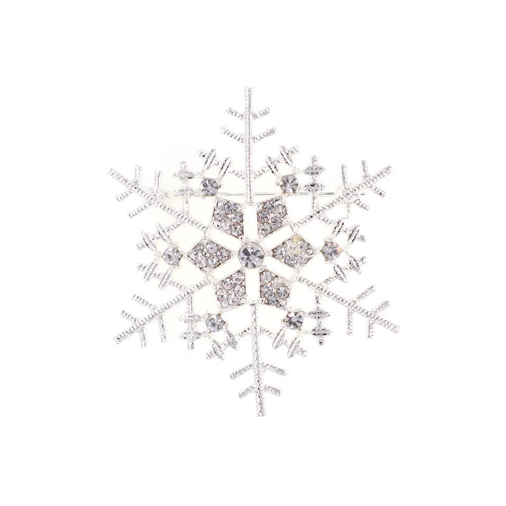 Beautiful Christmas Gift Rhinestone Snowflake Pattern Accessories Brooch Pin
