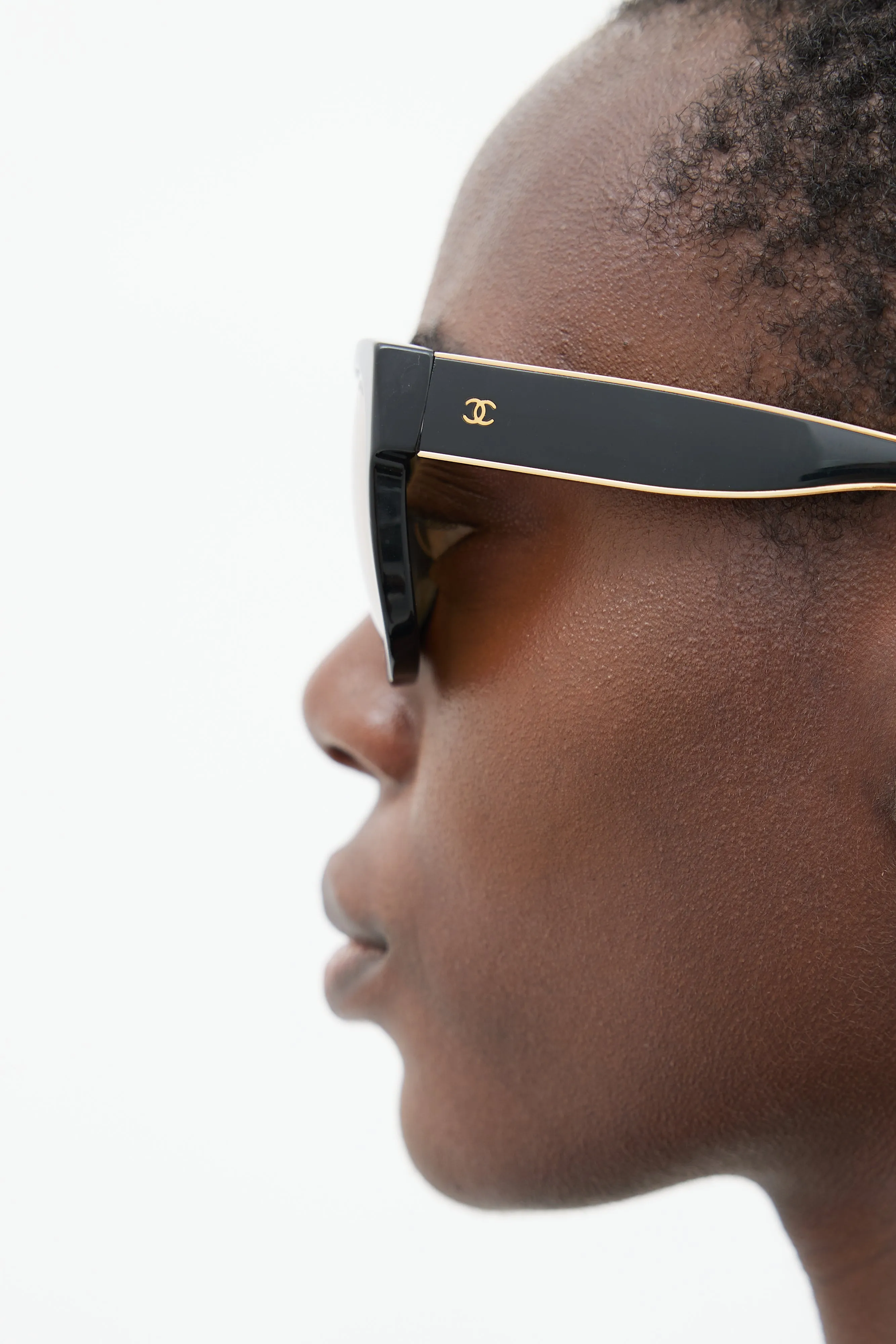 Black & Gold Reflective Square Sunglasses