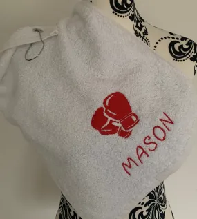 Boxing Gloves Towel - Grommet & Hook - 550gsm - Personalised