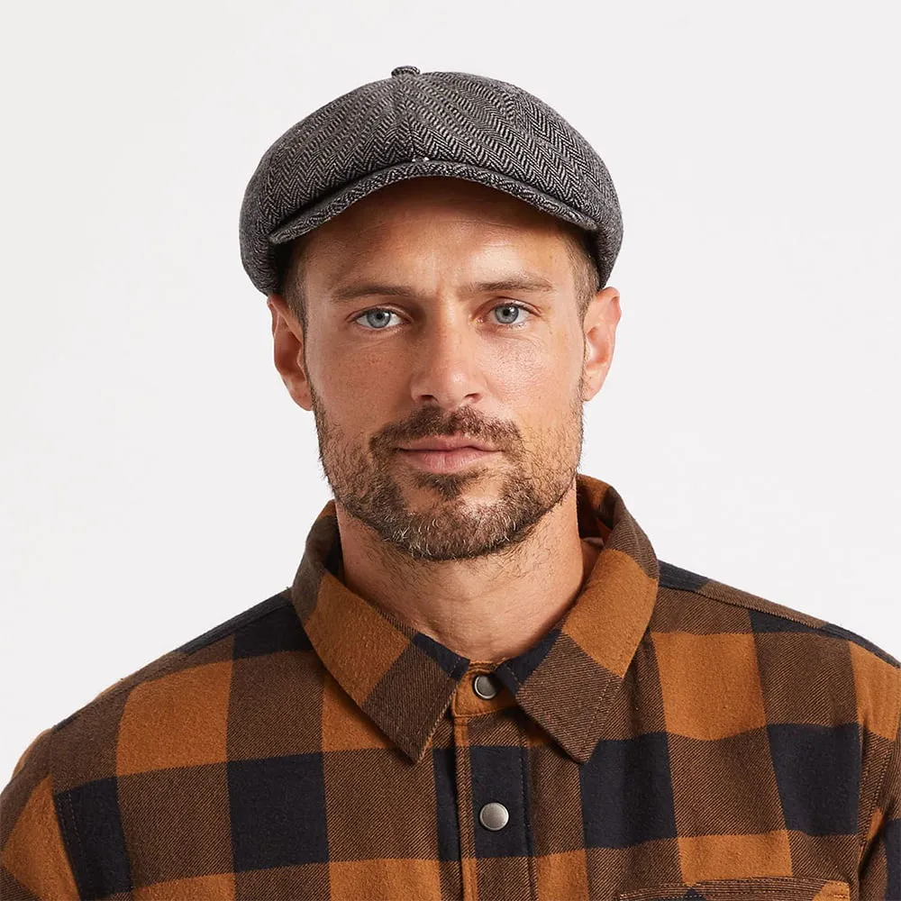 Brixton Hats Brood Herringbone Newsboy Cap - Grey-Black