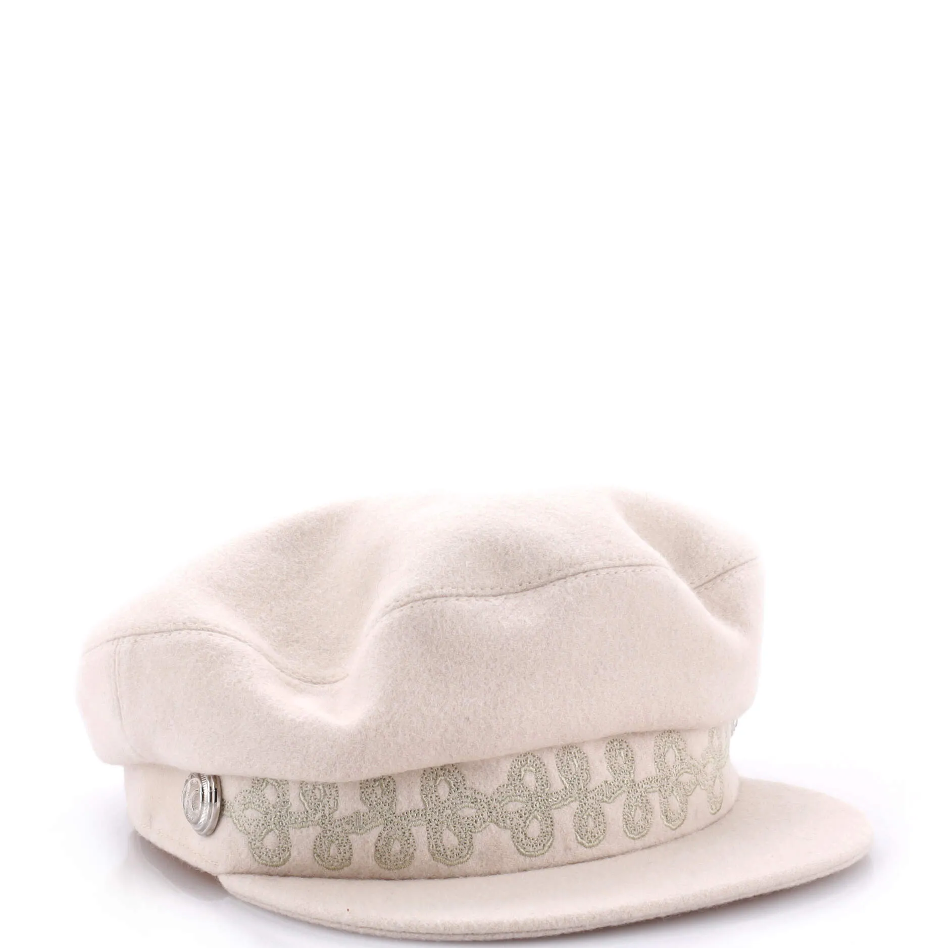 Cabourg en Finesse Newsboy Cap Embroidered Wool