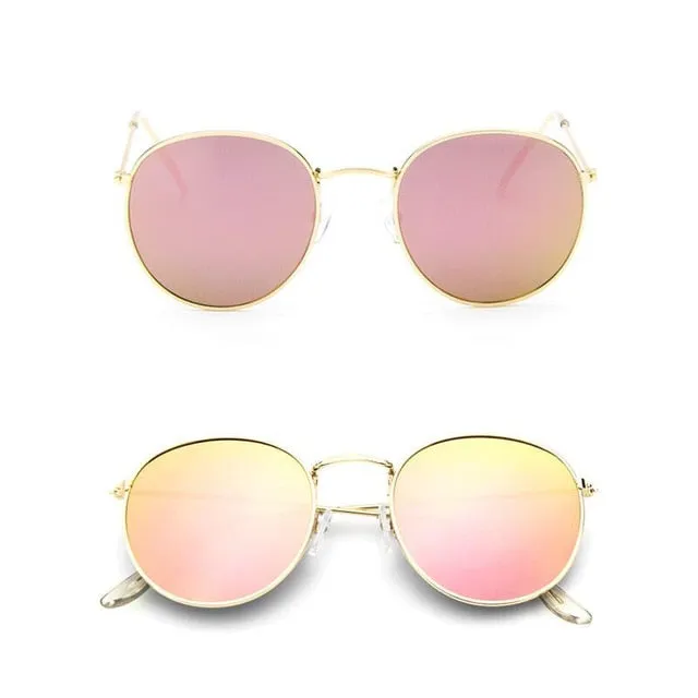 Chic Retro Oval Shape Alloy Mirror Sunglasses For Women