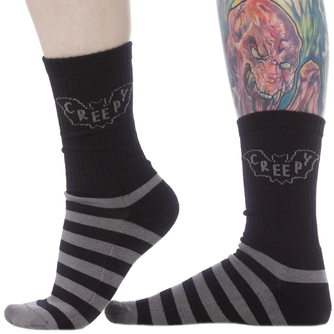 Creepy Bat Crew Socks