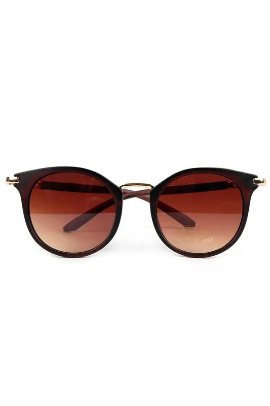 Dark Brown Round Sunglasses