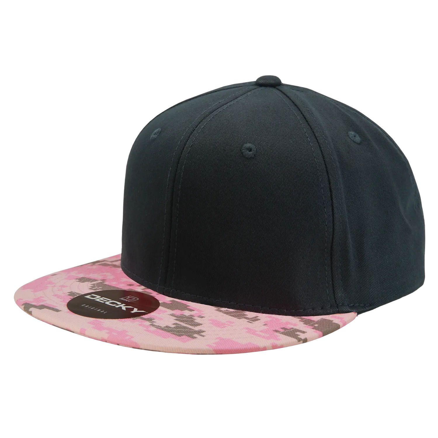 Decky 1047 Digital Camo Snapback Hat, 6 Panel Camouflage Flat Bill Cap - CASE Pricing