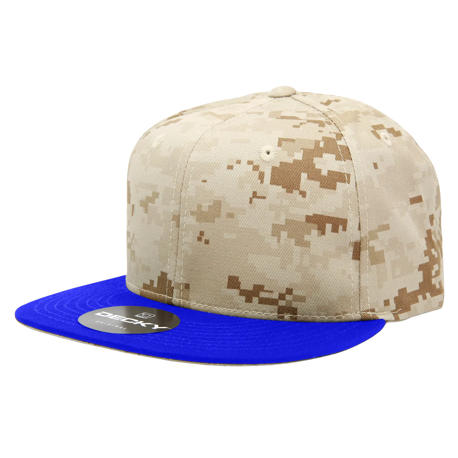 Decky 1047 Digital Camo Snapback Hat, 6 Panel Camouflage Flat Bill Cap - CASE Pricing