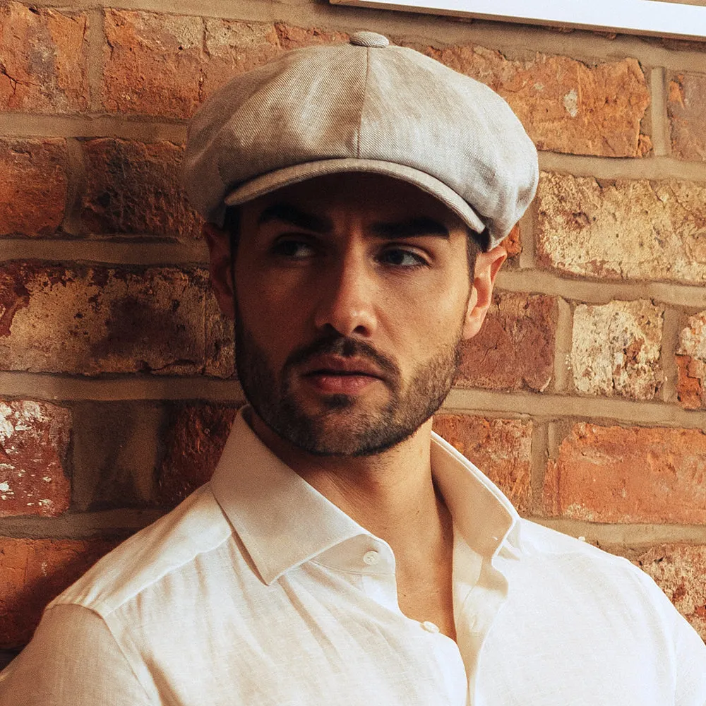 Failsworth Hats Alfie Irish Linen Newsboy Cap - Natural