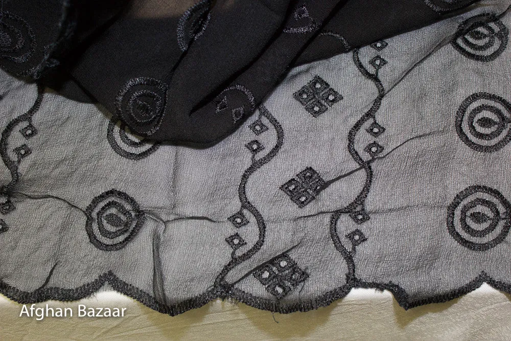 Georgette Silk Scarf with Design