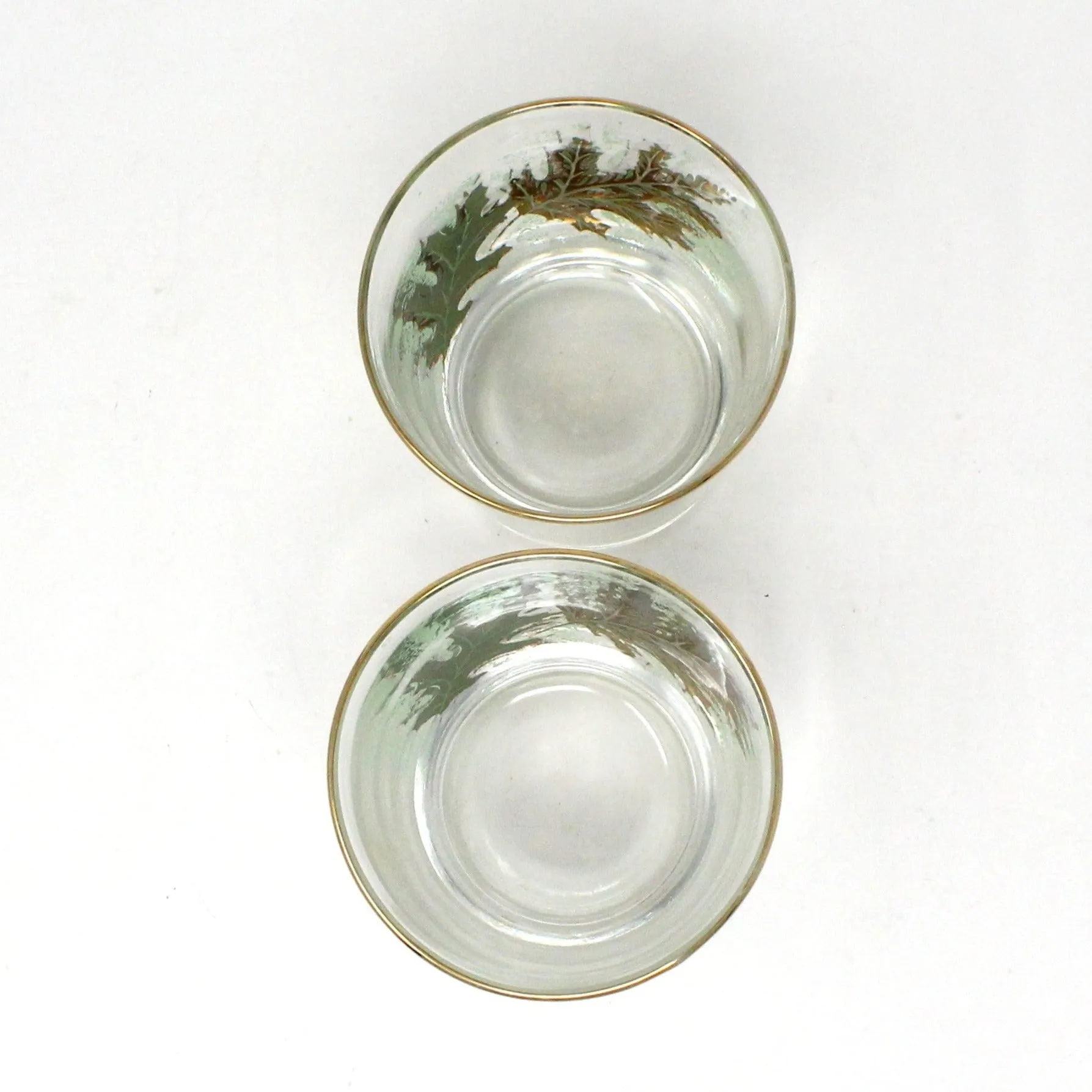 Glasses, Whiskey / Rocks, Libbey, Oak Leaves 22K Gold, Set of 2, Vintage