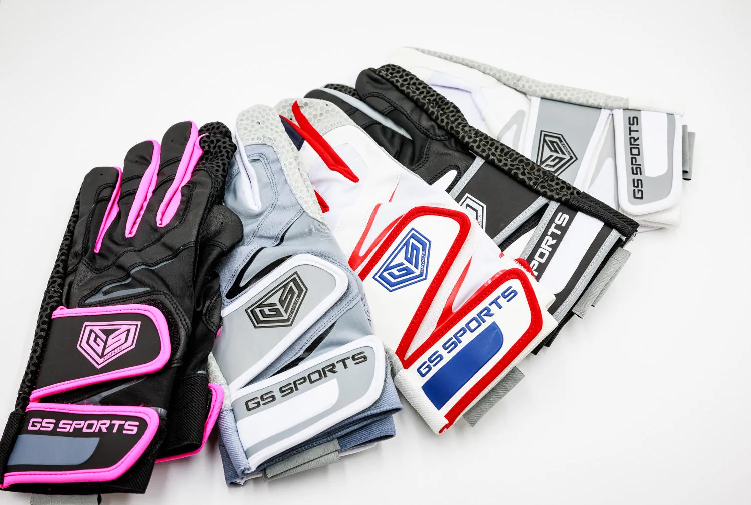 GS Sports Pro Series v2 Dual Strap Batting Gloves - Black