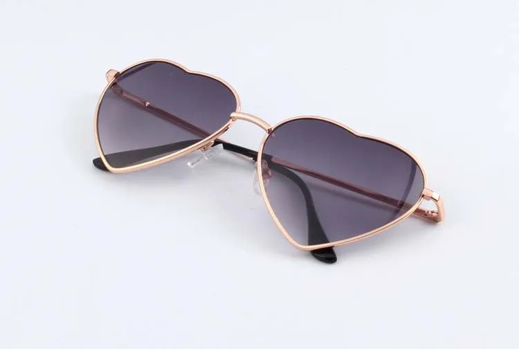 Heart Shaped Sunglasses WOMEN metal Reflective LENES Fashion sun GLASSES MEN sports sunglasses
