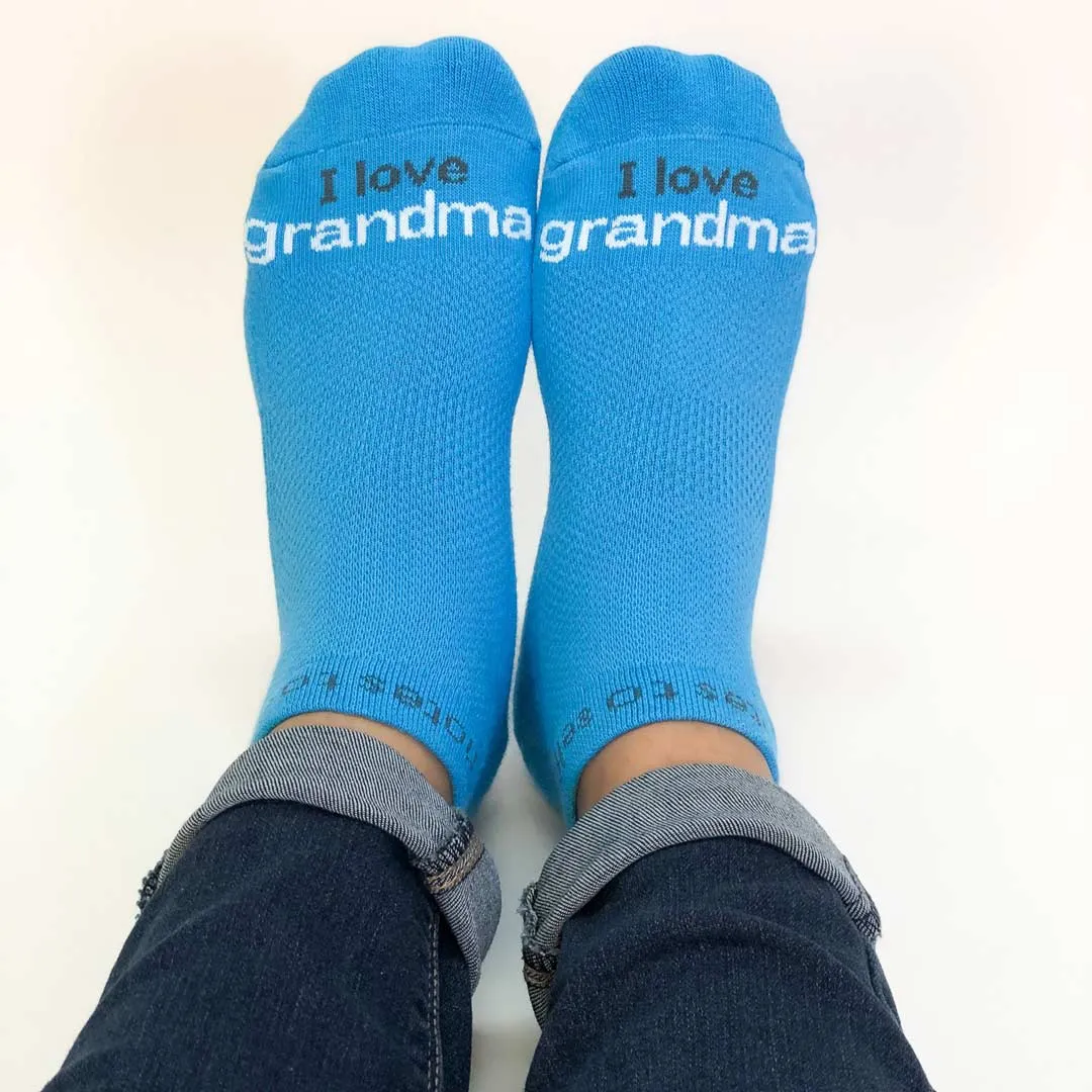 I love grandma® aqua blue low-cut socks