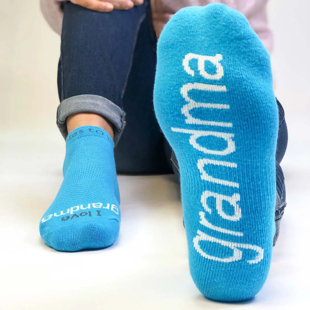 I love grandma® aqua blue low-cut socks