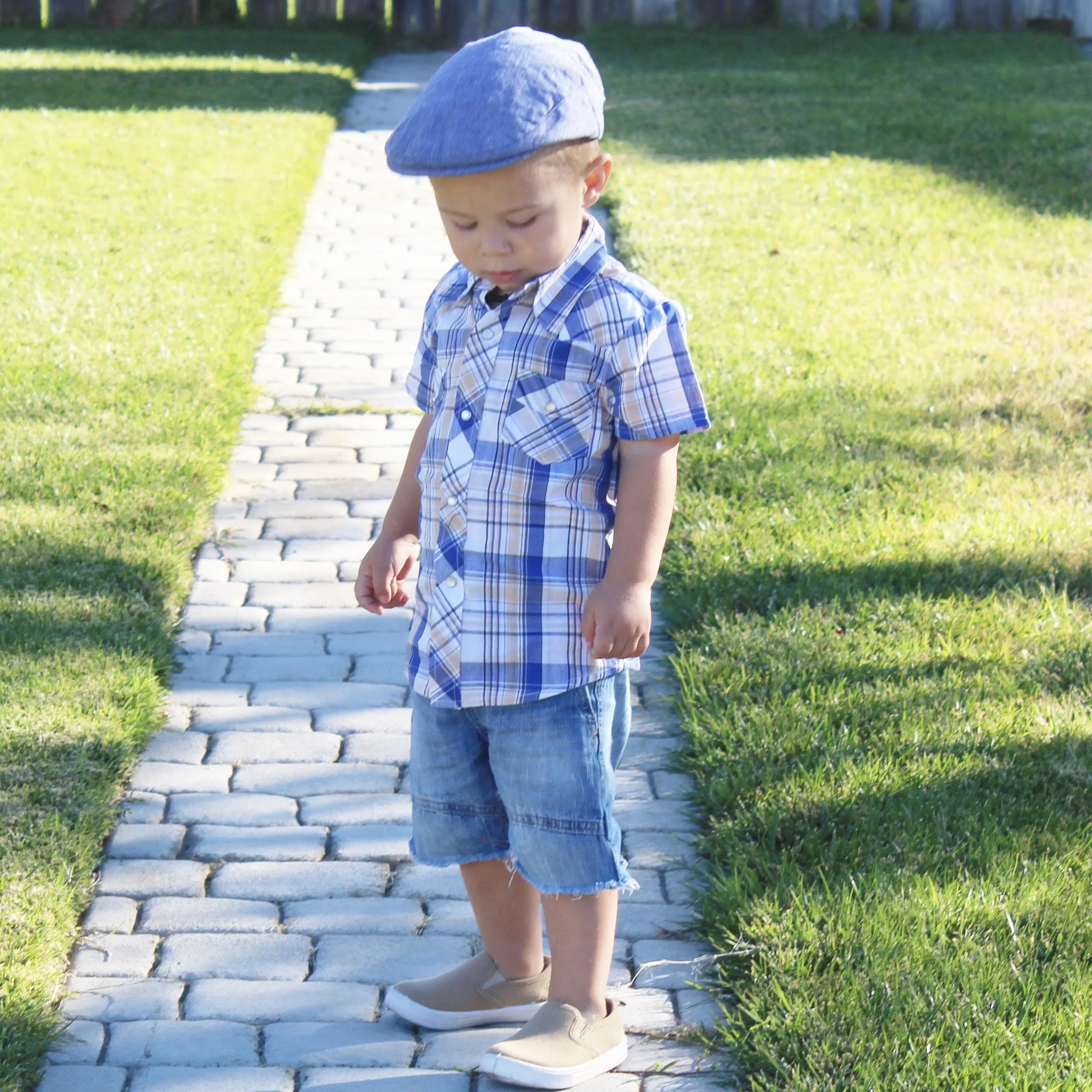 Knuckleheads Groovy Denim Flat Cap For Boys