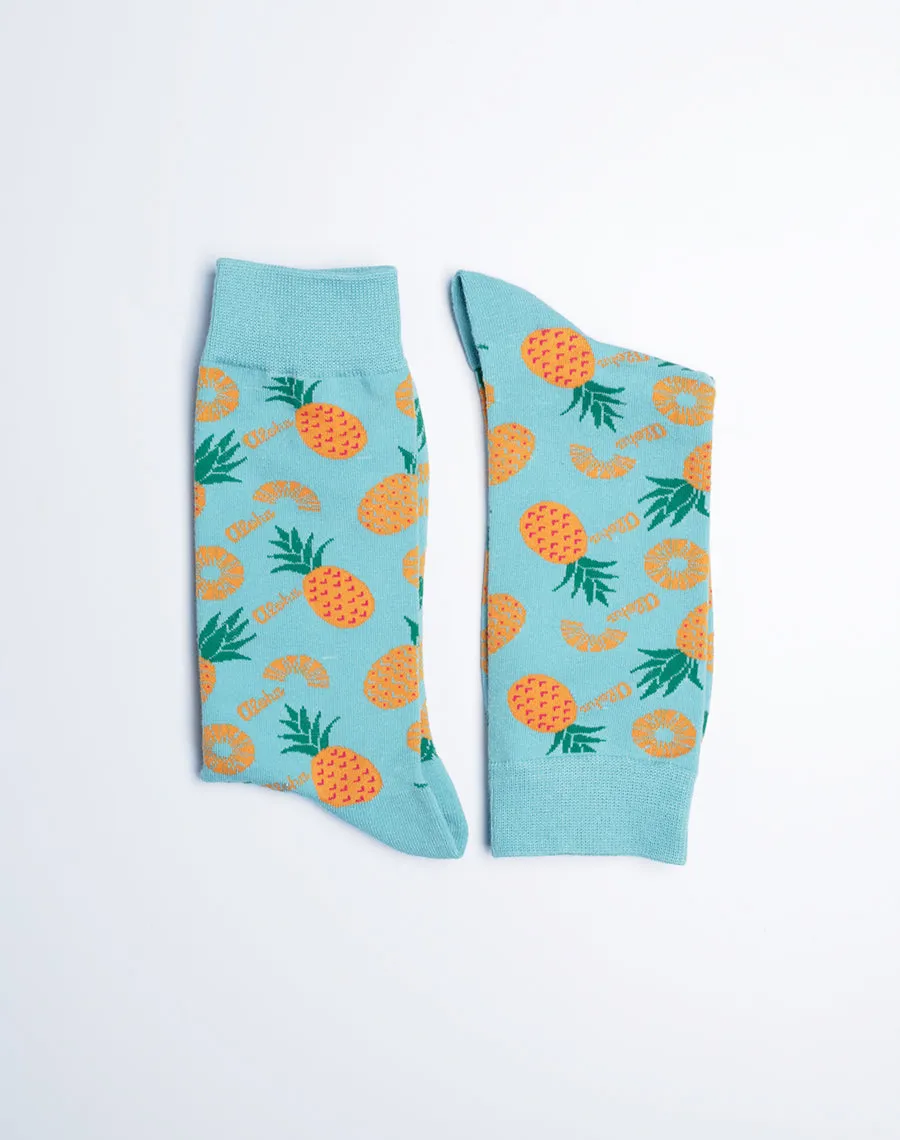 Men's Aloha Pineapple Tropical Crew Socks