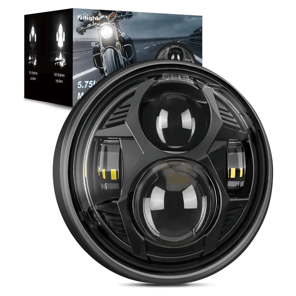Motorcycle 5.75Inch Black LED Headlights