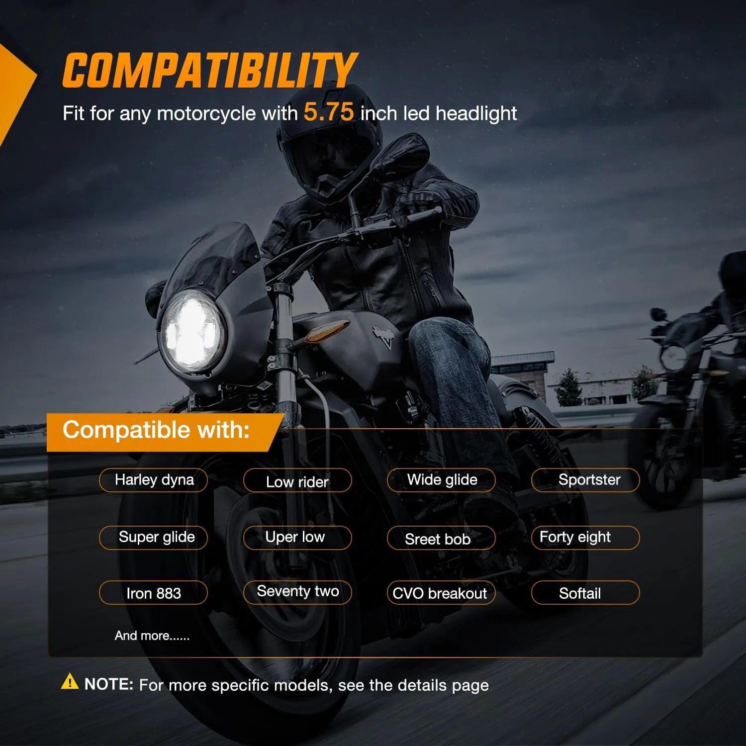 Motorcycle 5.75Inch Black LED Headlights