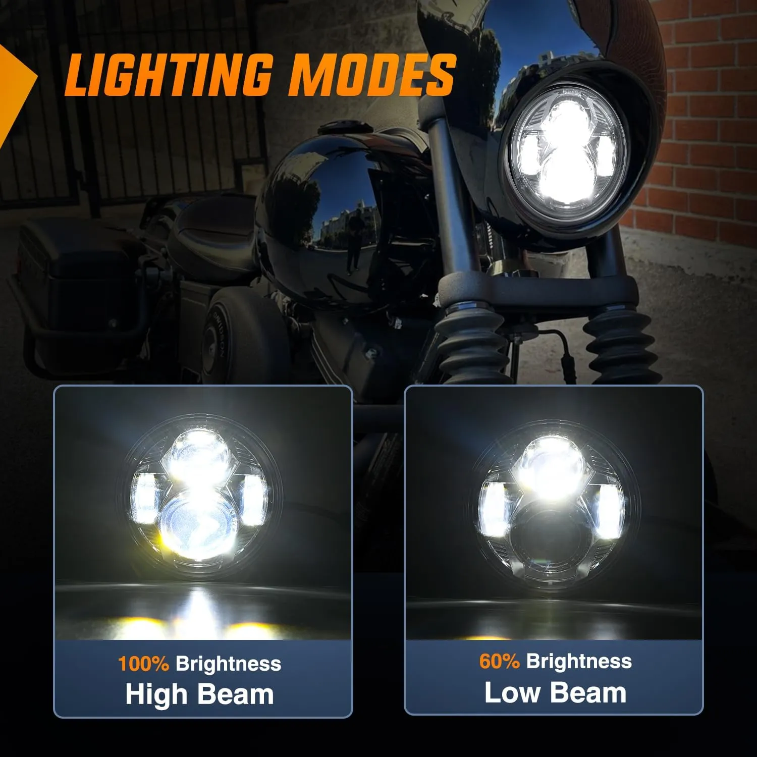 Motorcycle 5.75Inch Black LED Headlights