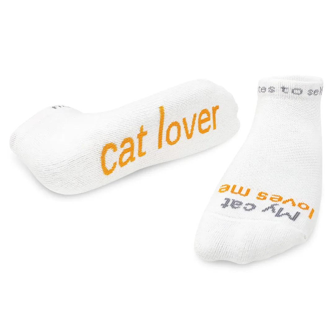 My cat loves me – cat lover™ white low-cut socks