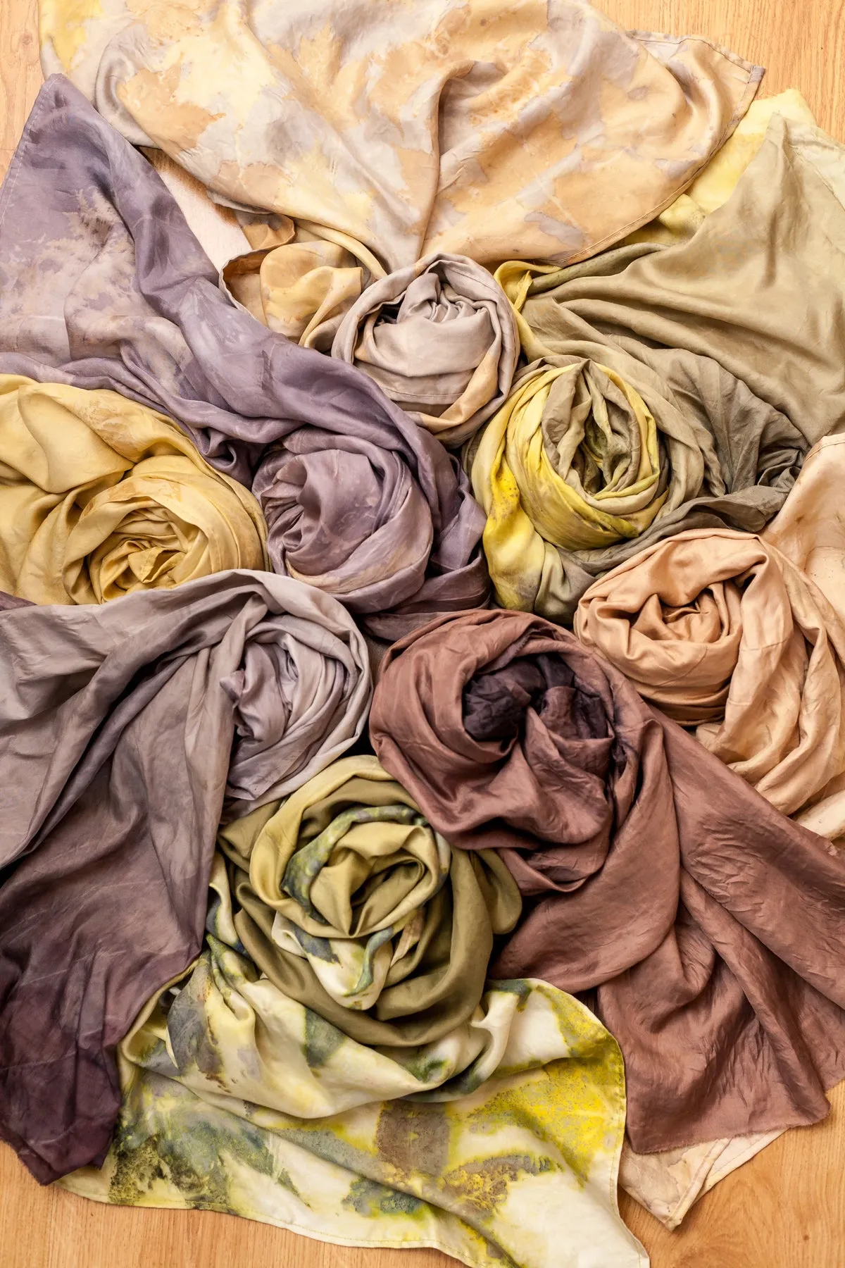 Naturally Dyed Silk Scarf by Keti Handmade