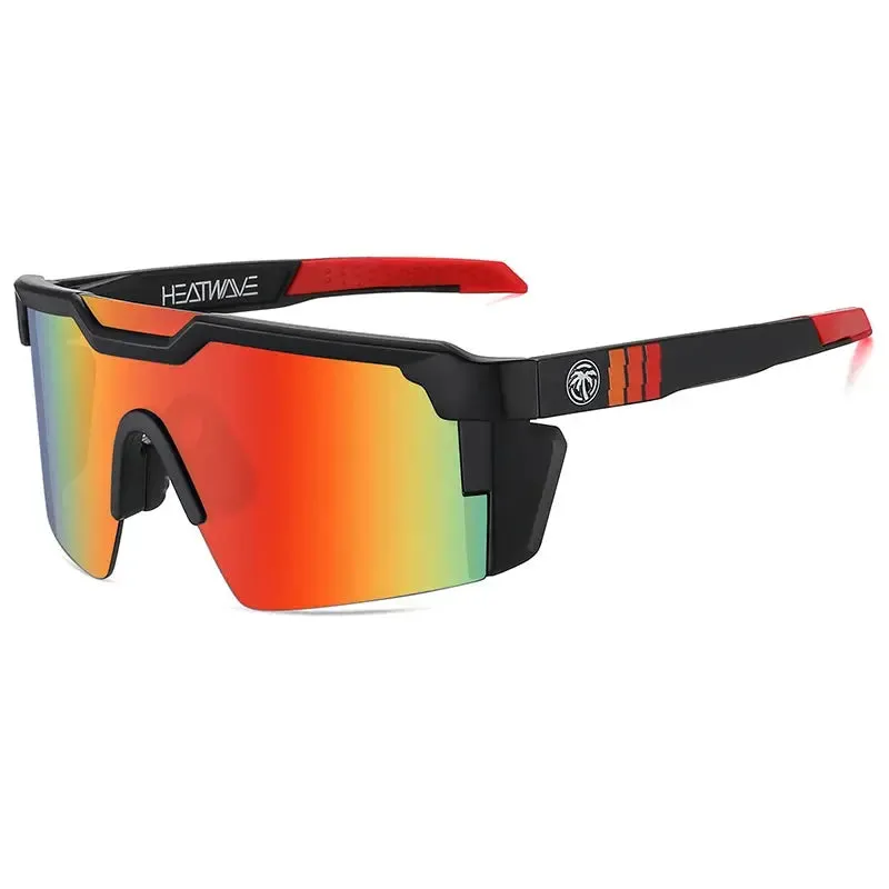 NEW High quality luxury Heat Wave brand sunglasses square Conjoined lens cycling Women men sun glasses UV400