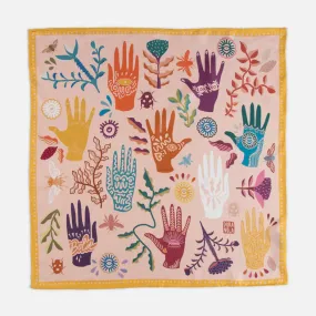 Peach and Yellow Guardian Silk Neckerchief by Dora Nola
