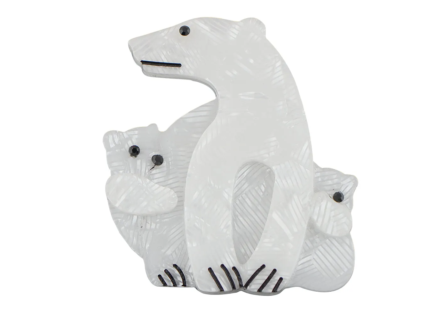 Polar Bear Brooch Clear Crystals Pin Brooch