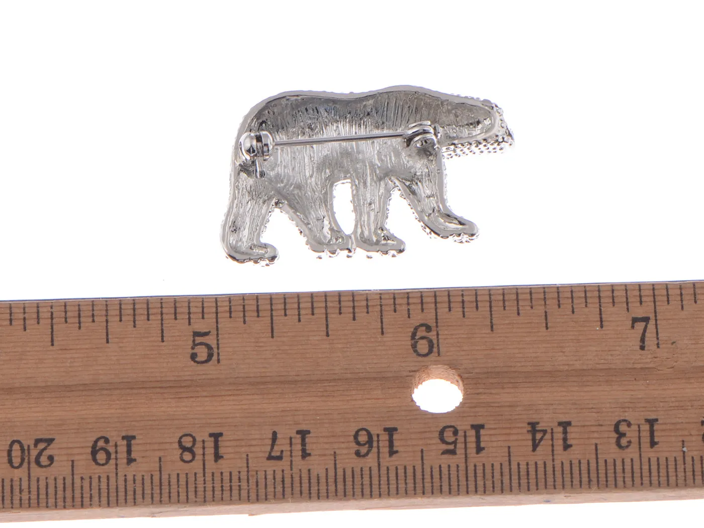 Polar Bear Brooch Clear Crystals Pin Brooch