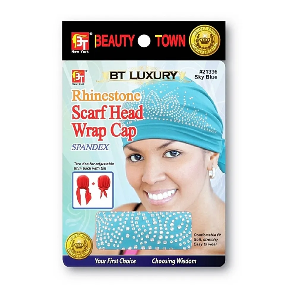 RHINESTONE SCARF HEAD WRAP CAP
