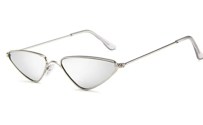 S128 Silver Metal Frame Reflective Lens Sunglasses