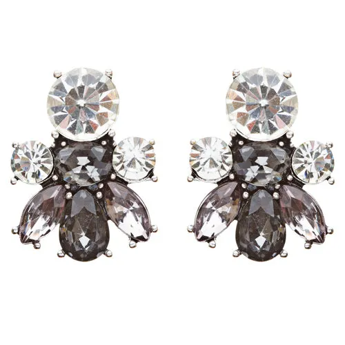 Stunning Sparkle Crystal Bold Design Fashion Statement Necklace Set JN181Gray