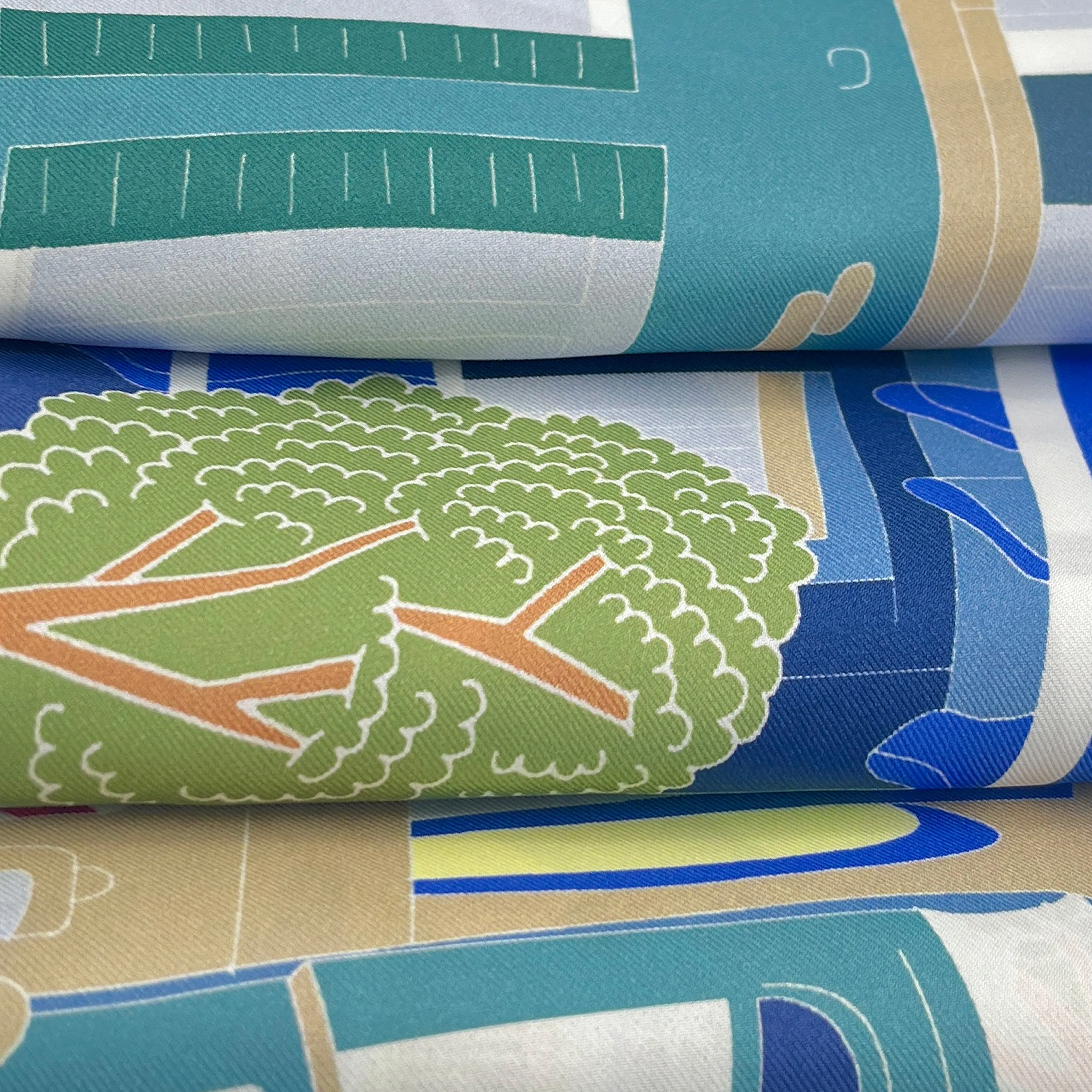 Venezia blue and green silk tie scarf