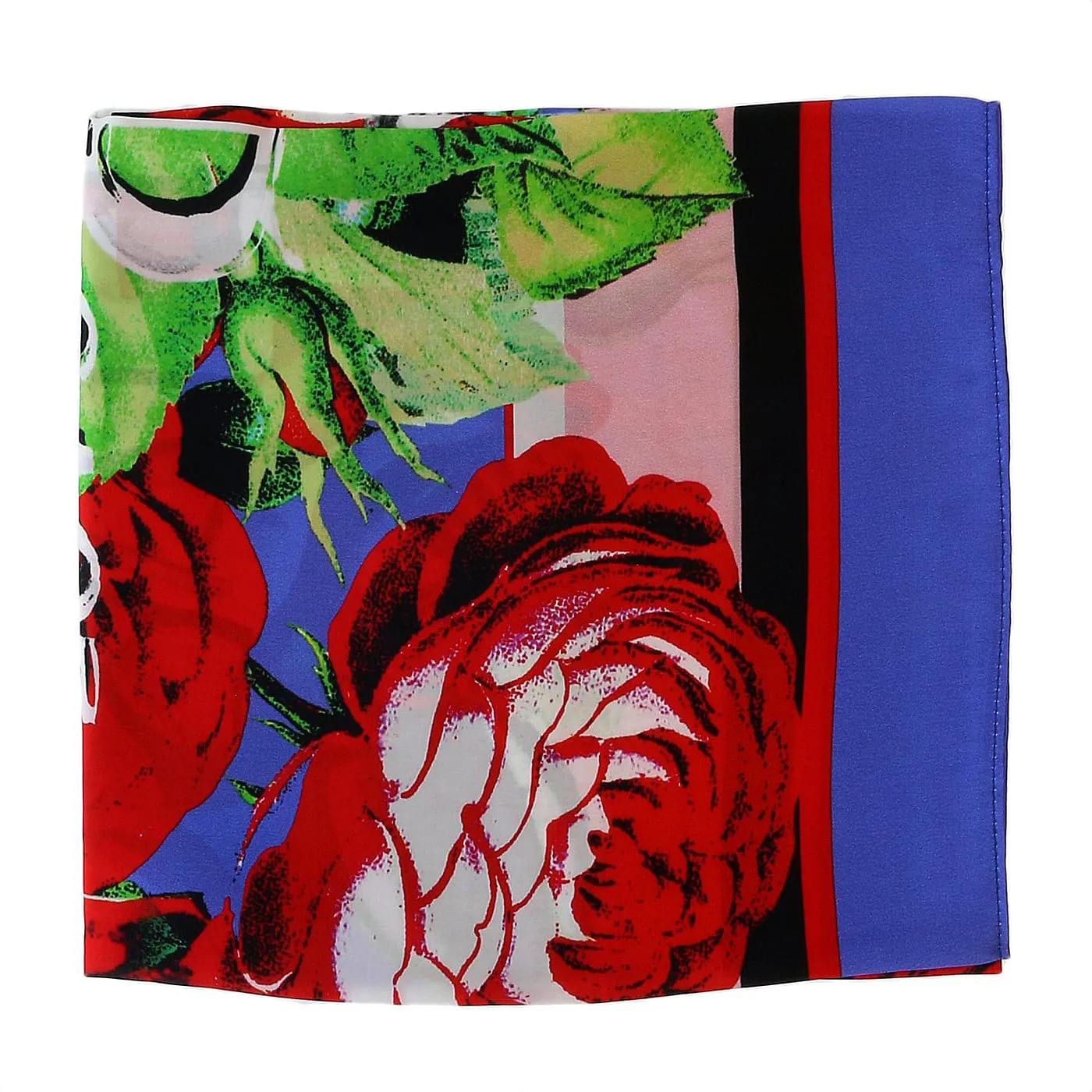 Versace Jeans Couture Periwinkle/Multi Signature Rosy Print Medium Square Scarf