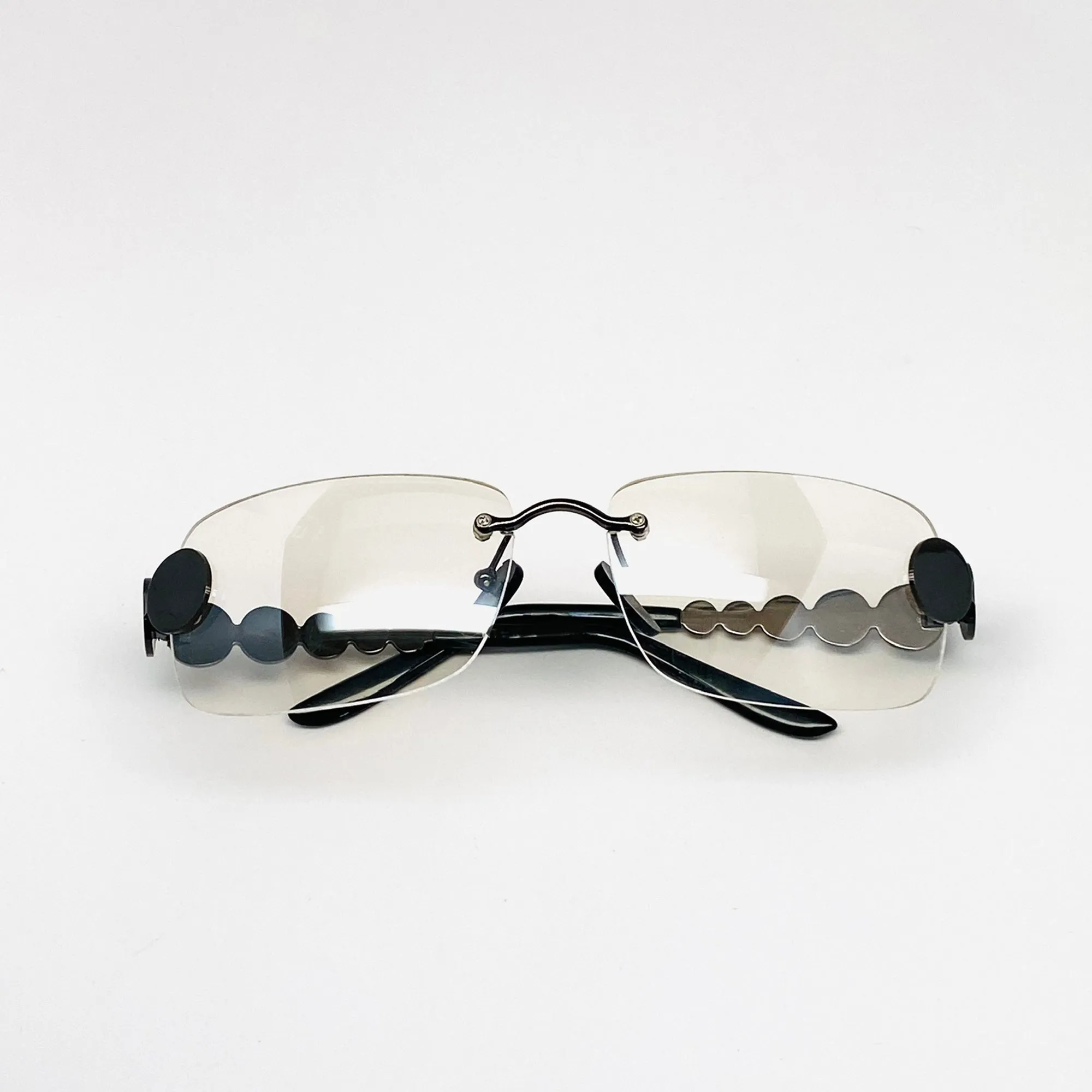 Vintage Standard Sized 2000 Clear Non Framed Sunglasses - Clear