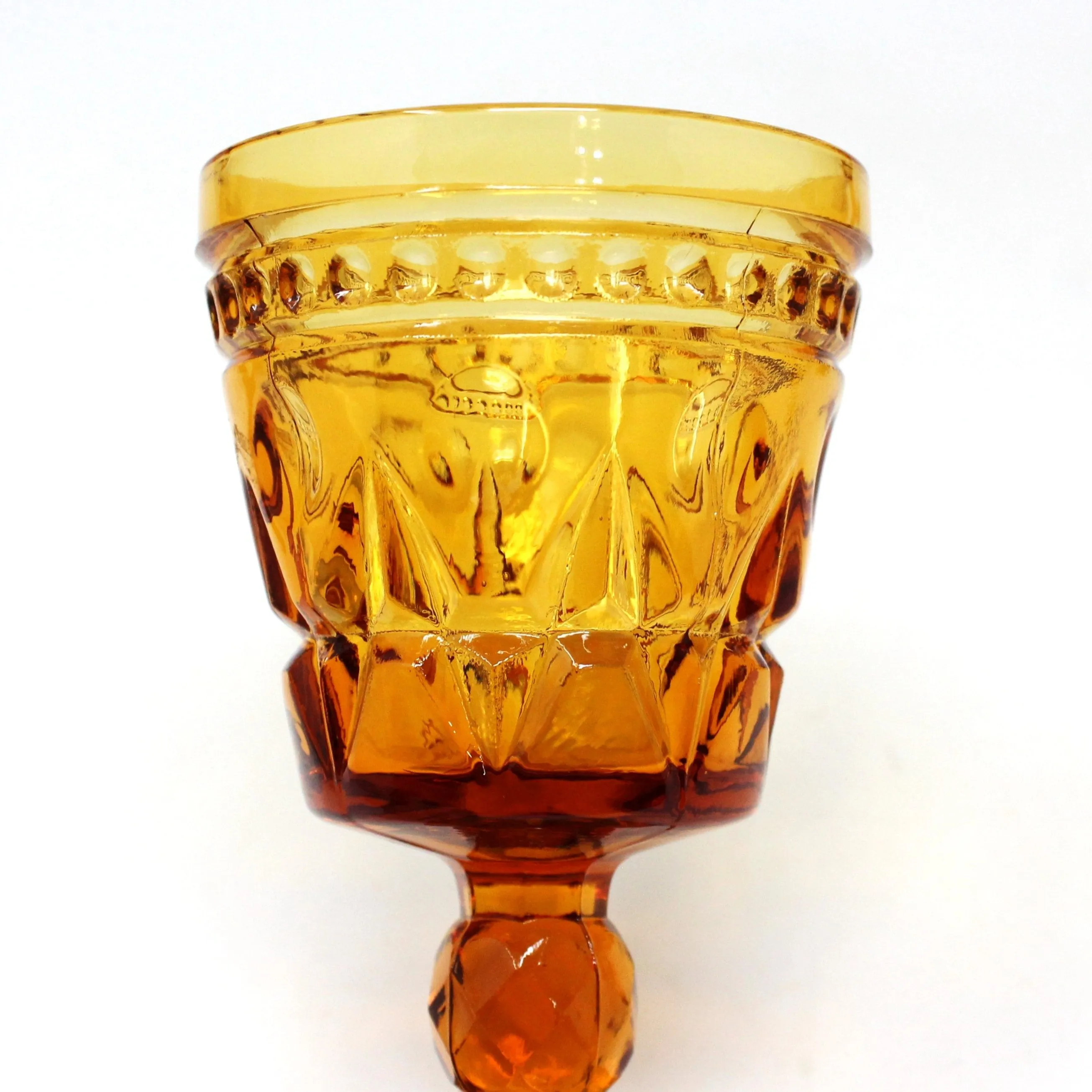 Wine Glasses, Colony Glass, Amber Park Lane, Set of 7, Vintage