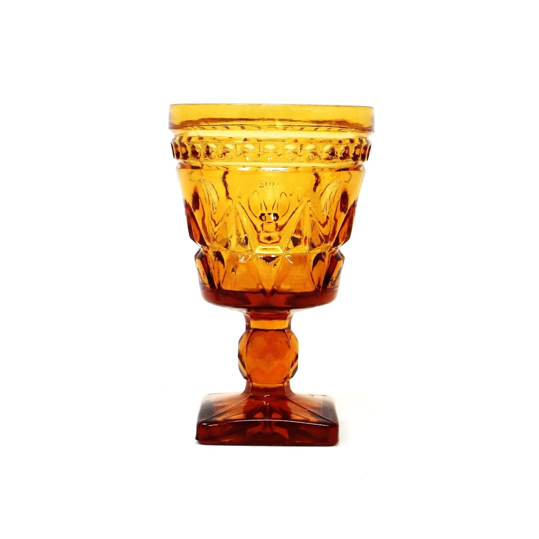 Wine Glasses, Colony Glass, Amber Park Lane, Set of 7, Vintage