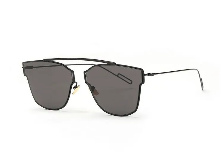 Women's Sunglasses Metal Frame Reflective Coating Mirror Flat Panel Lens Brand Designer Sun Glasses
