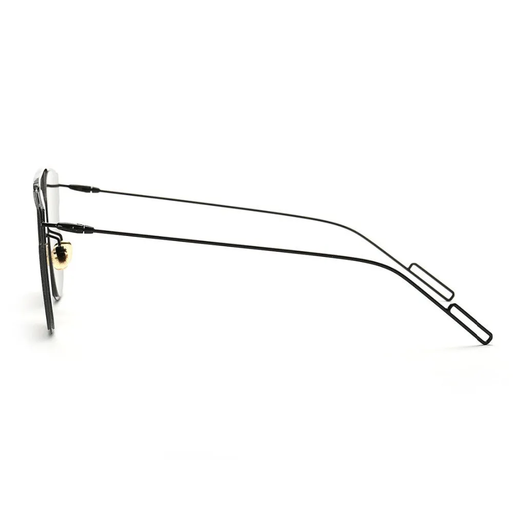 Women's Sunglasses Metal Frame Reflective Coating Mirror Flat Panel Lens Brand Designer Sun Glasses